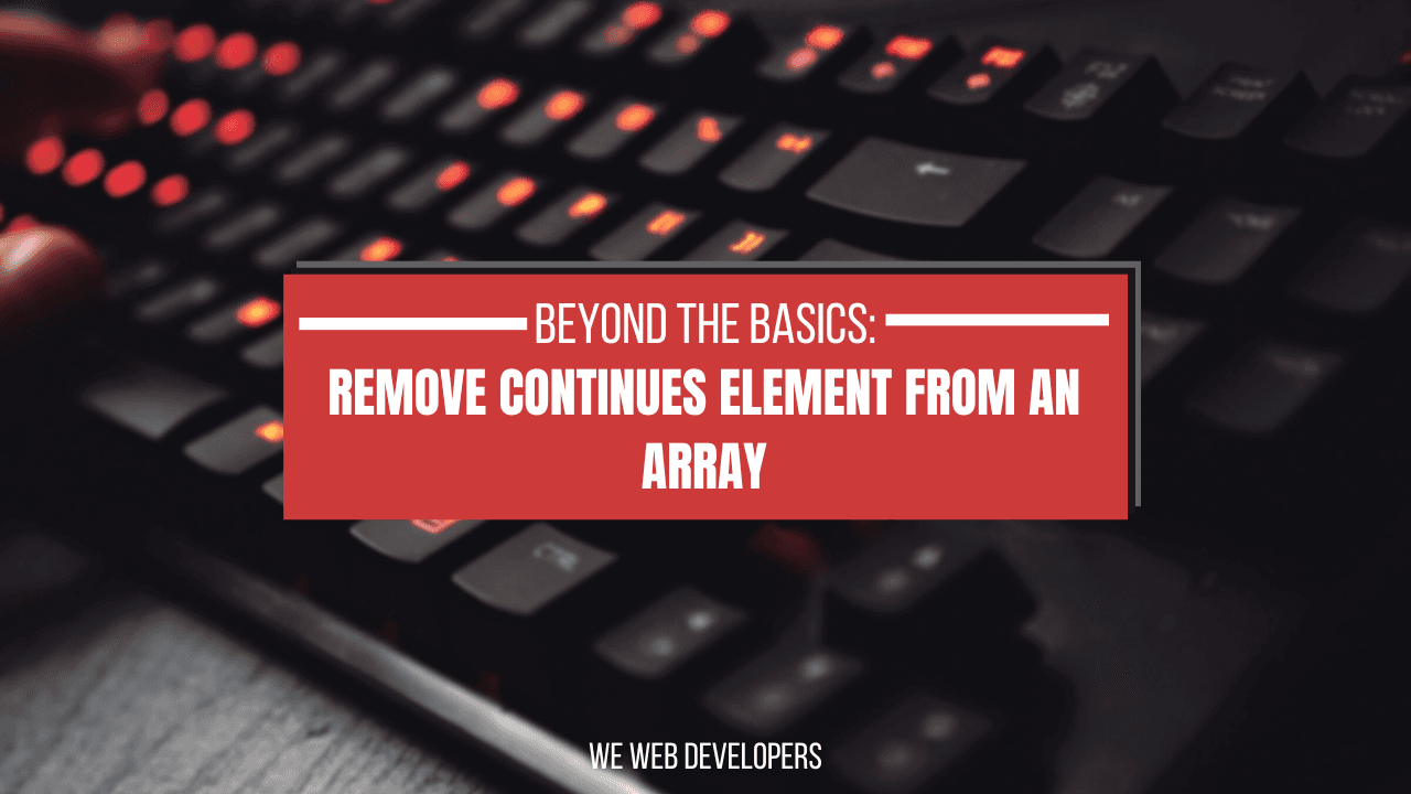 Remove continuous elements from an array